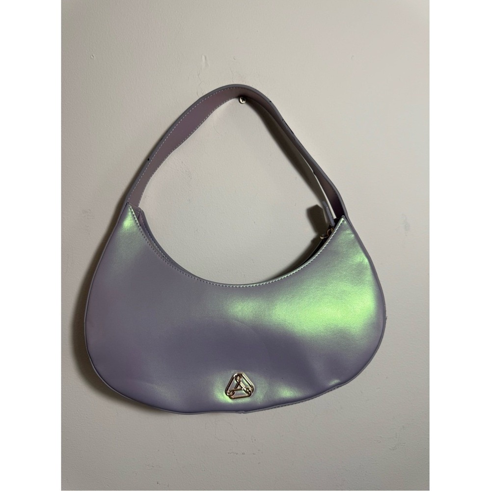 Aupen Leather handbag in iridescent purple color